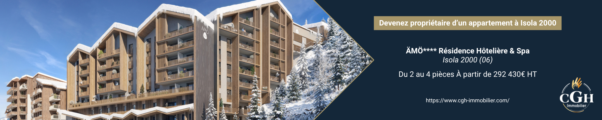 ÄMÖ Résidence Hôtelière & Spa Isola 2000 (06) Du 2 au 4 pièces À partir de 292 430€ HT(2)